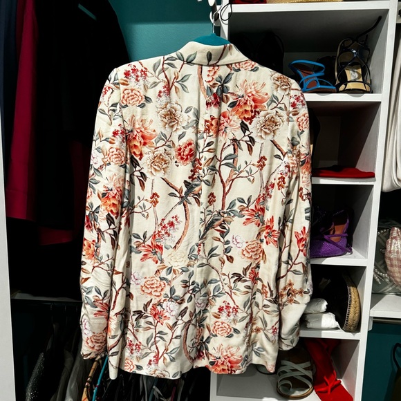 Zara Floral Silky Blazer - Picture 2 of 6